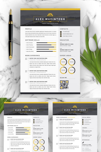 Template #96774 Cv Resume Webdesign Template - Logo template Preview