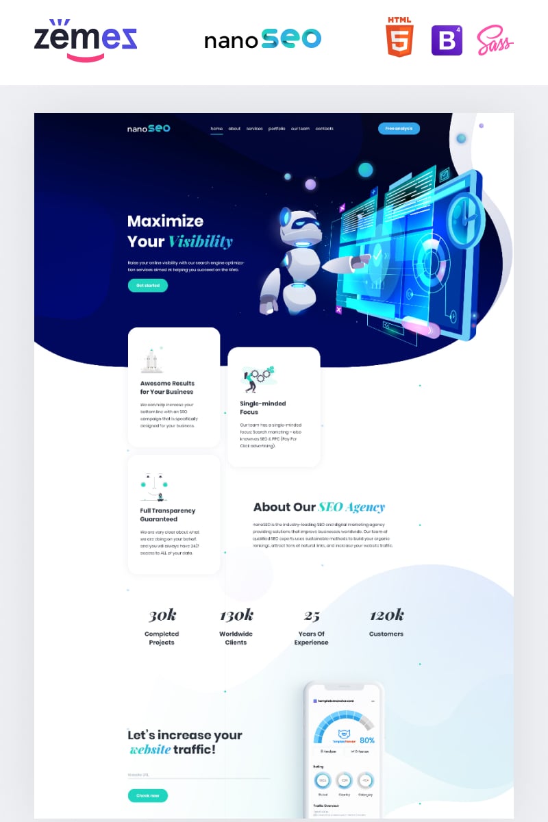 nanoSEO - SEO Business Landing Page Template - screenshot