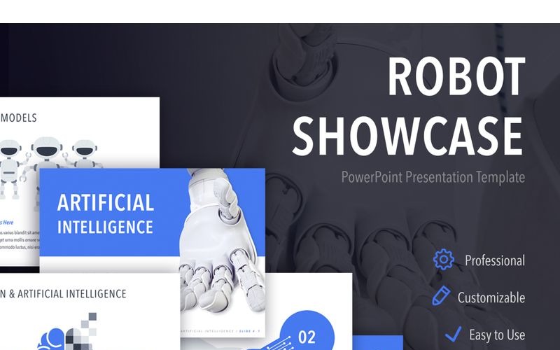 Robot Showcase PowerPoint template PowerPoint Template