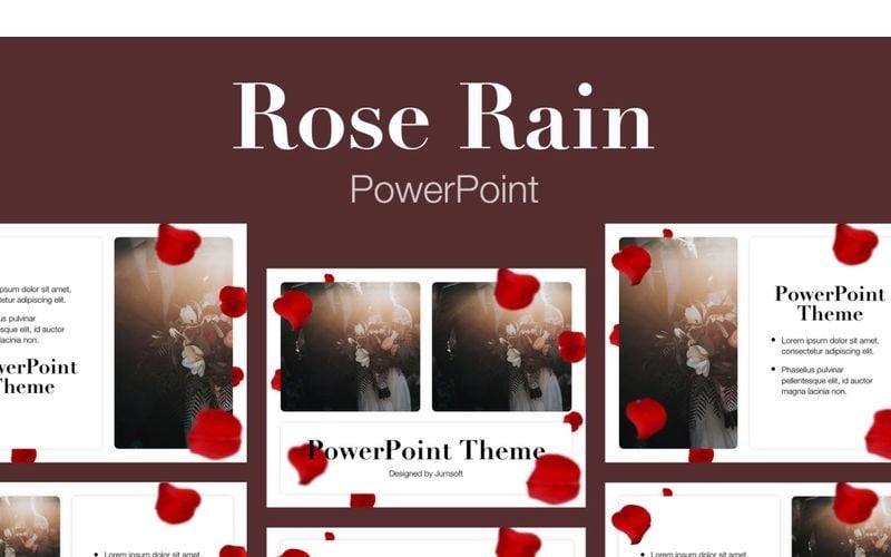 Rose Rain PowerPoint template PowerPoint Template