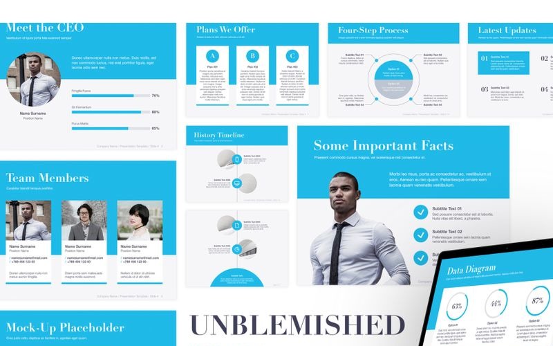Unblemished Blue PowerPoint template PowerPoint Template