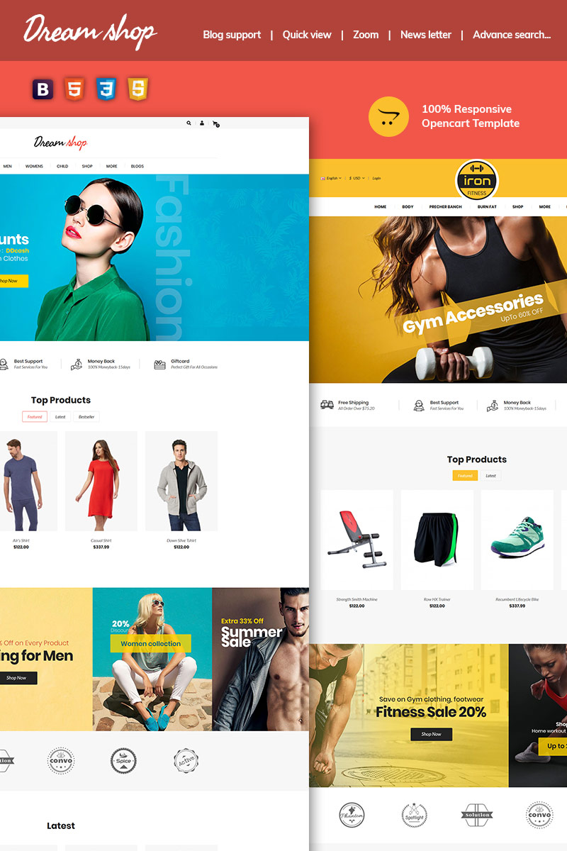 "Dreamshop Multipurpose" Responsive OpenCart Template №96824 - screenshot