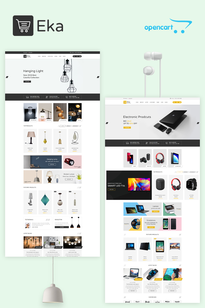 "Eka Multipurpose" Responsive OpenCart Template №96820 - screenshot