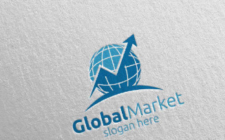 Global Marketing Financial Advisor Design Icon 10 Logo Template