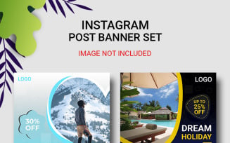 Instagram Travelling Post Banner Set Social Media Template