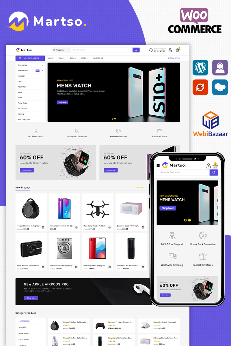Responsywny motyw WooCommerce Martso - Electronics Premium #96816 - zrzut ekranu