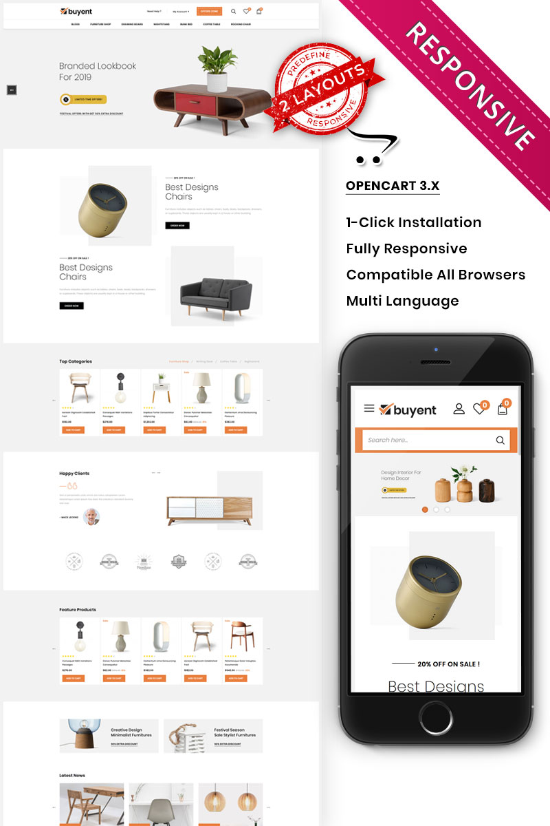 Responsywny szablon OpenCart Buyent - The Multipurpose #96818 - zrzut ekranu