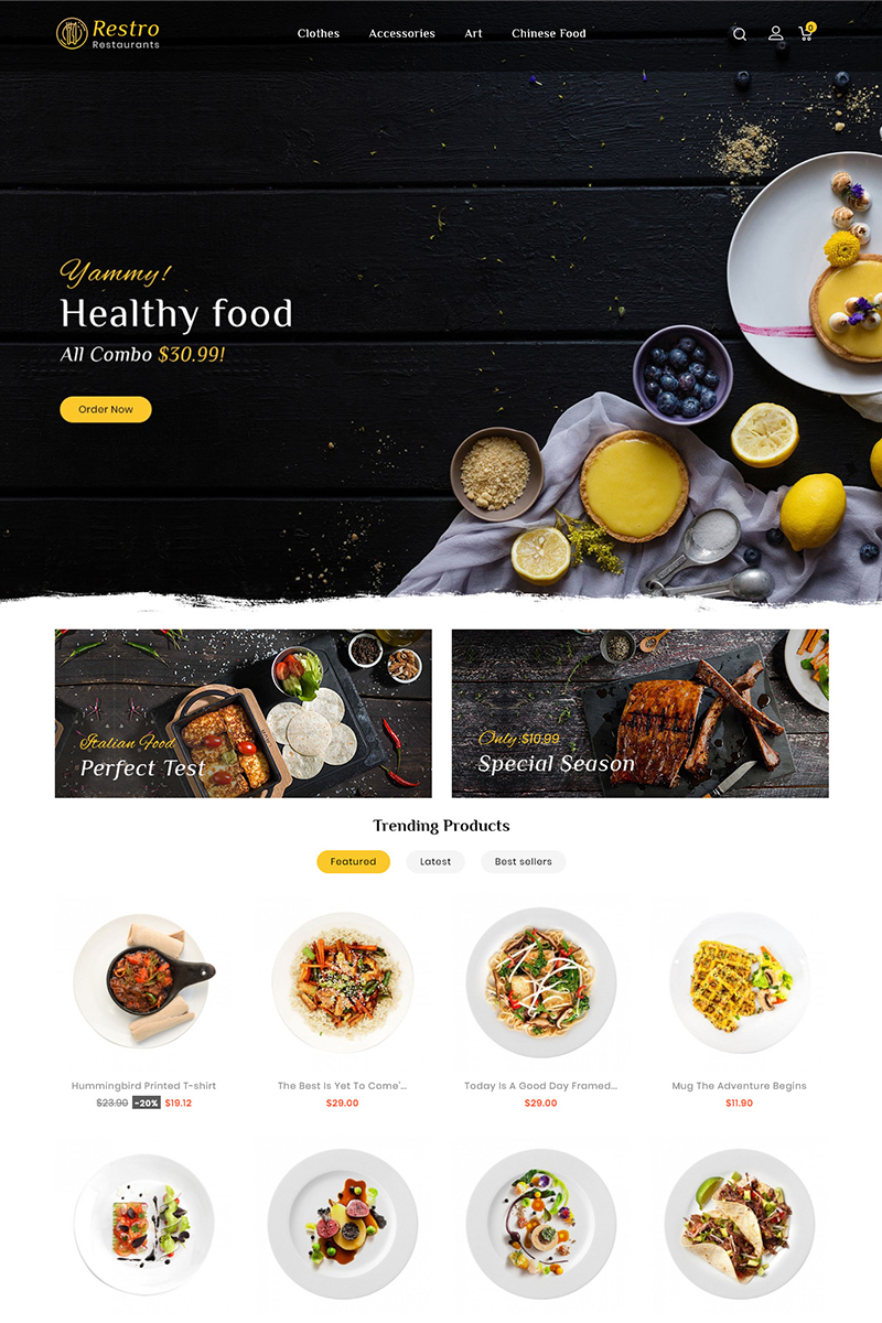 Responsywny szablon PrestaShop Restro Restaurant Responsive #96817 - zrzut ekranu