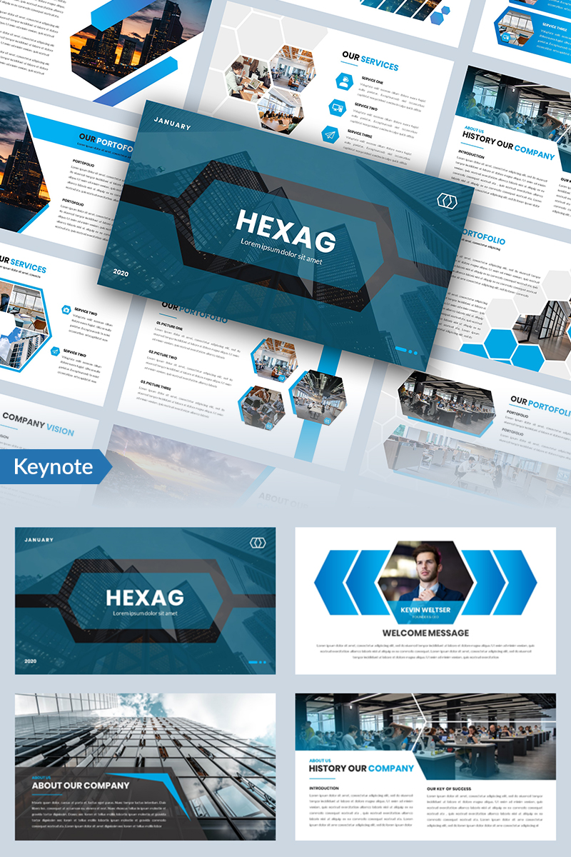 Šablona pro Keynote "Hexag - Bussines" #96853 - screenshot