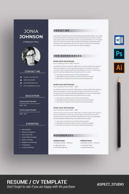 Template #96965 Page Resume Webdesign Template - Logo template Preview
