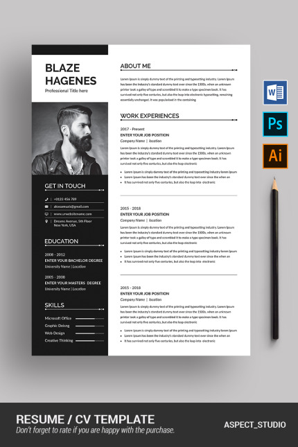 Template #96966 Page Resume Webdesign Template - Logo template Preview