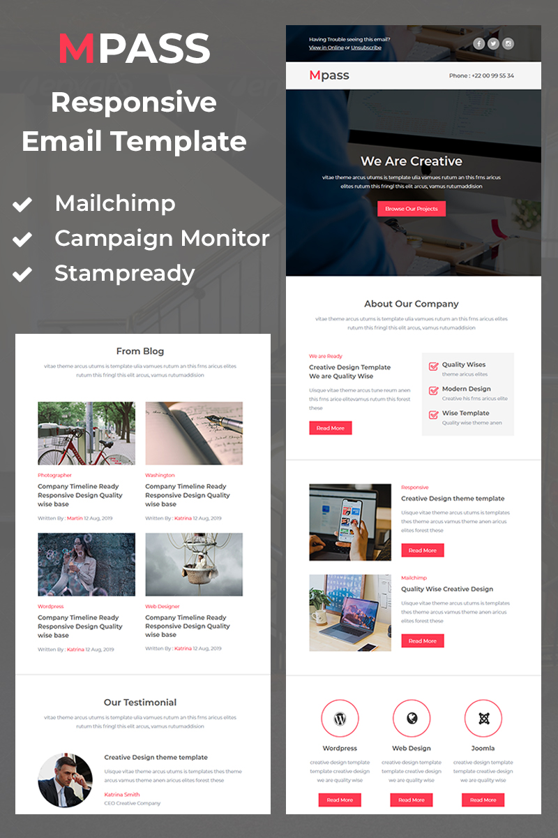 Newsletter šablona "Mpass - Responsive" #96979