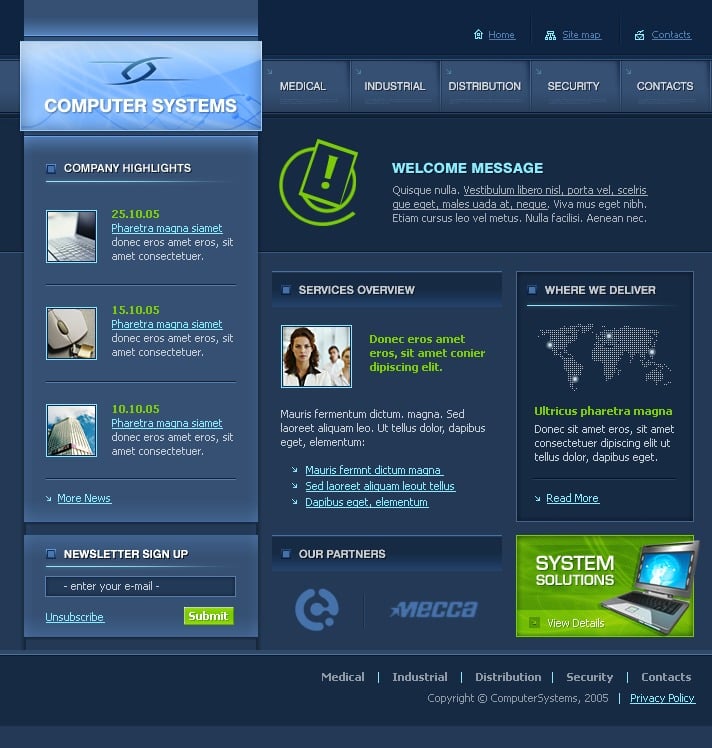 Computers Website Template 9700 by WT Website Templates