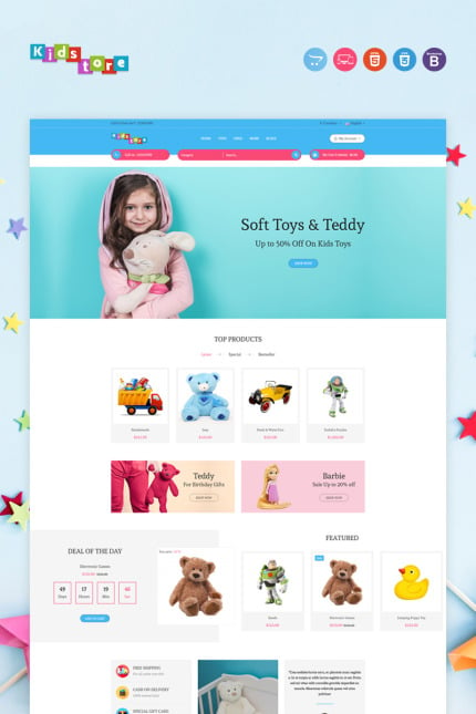 Template #97025 Toys Kids Webdesign Template - Logo template Preview