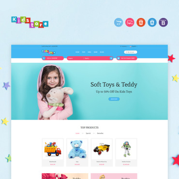 Toys Kids OpenCart Templates 97025