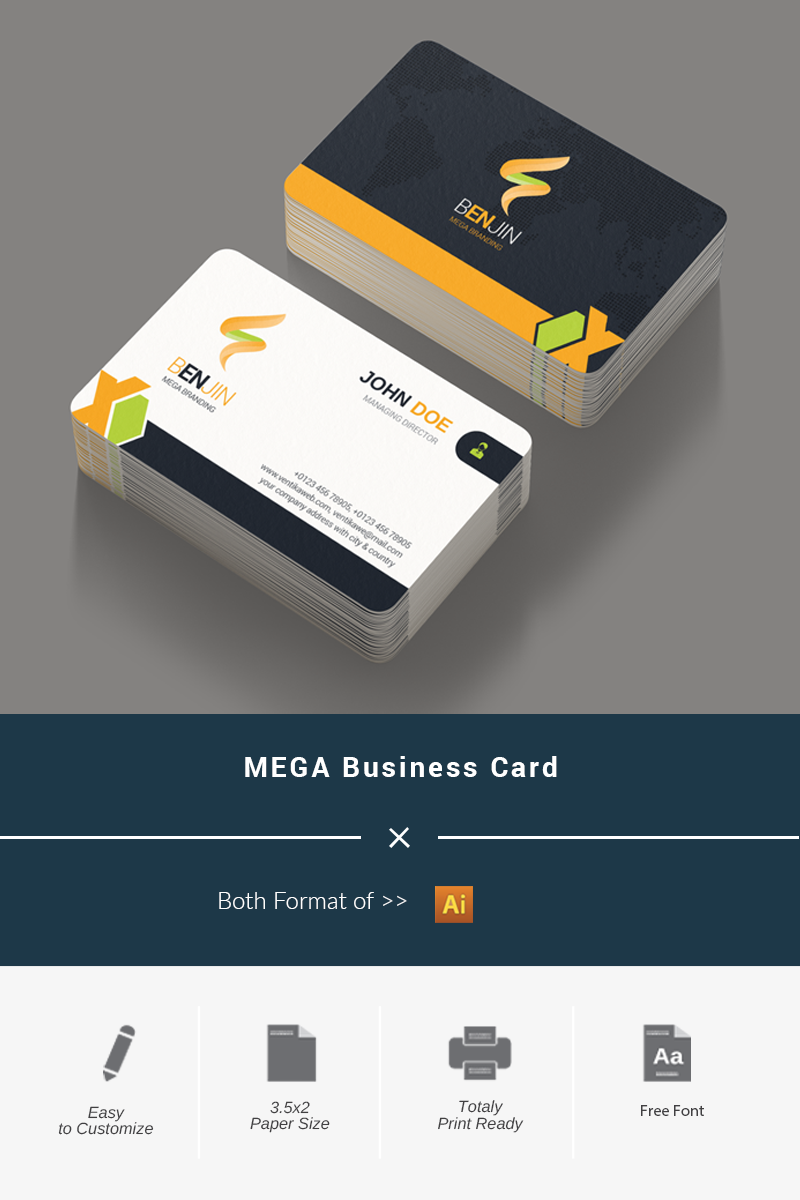 MEGA Business Card - Corporate Identity Template
