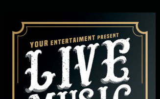 Live Music Typography Poster Flyer - Corporate Identity Template