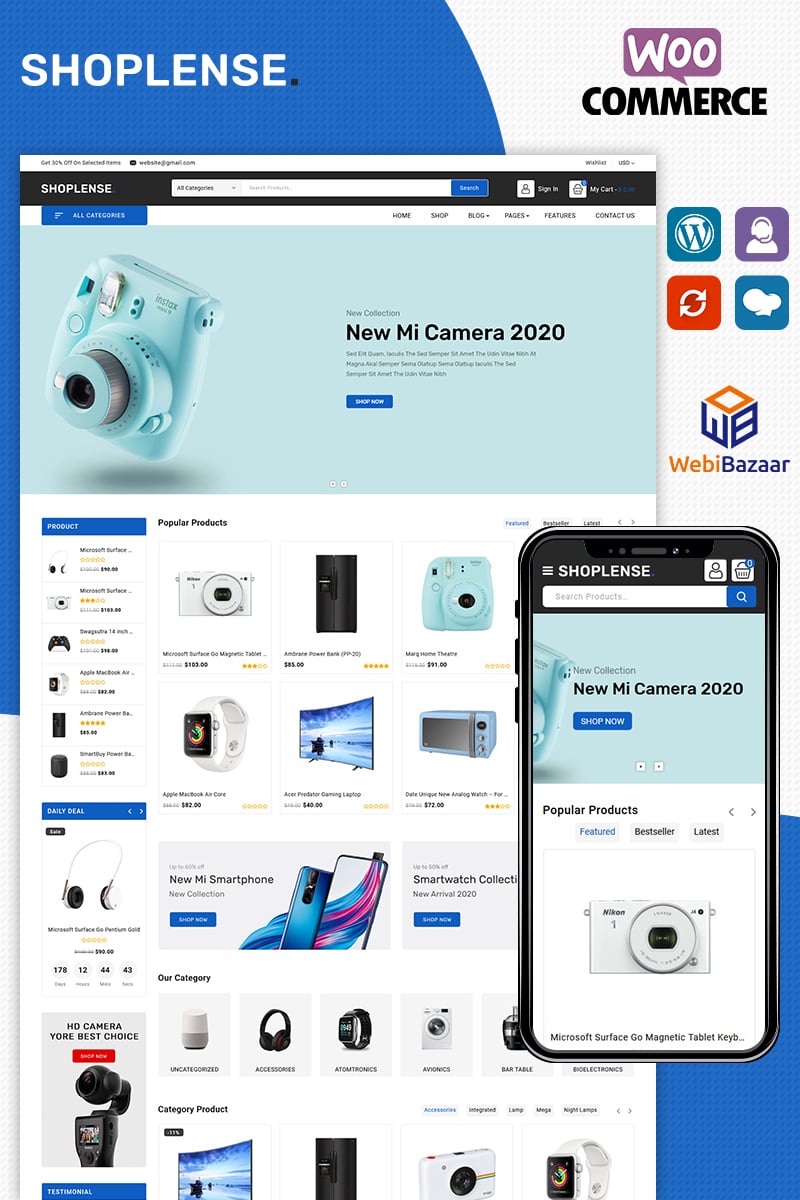Tema WooCommerce "Shoplense - Electronics Premium" #97011 - captura de pantalla