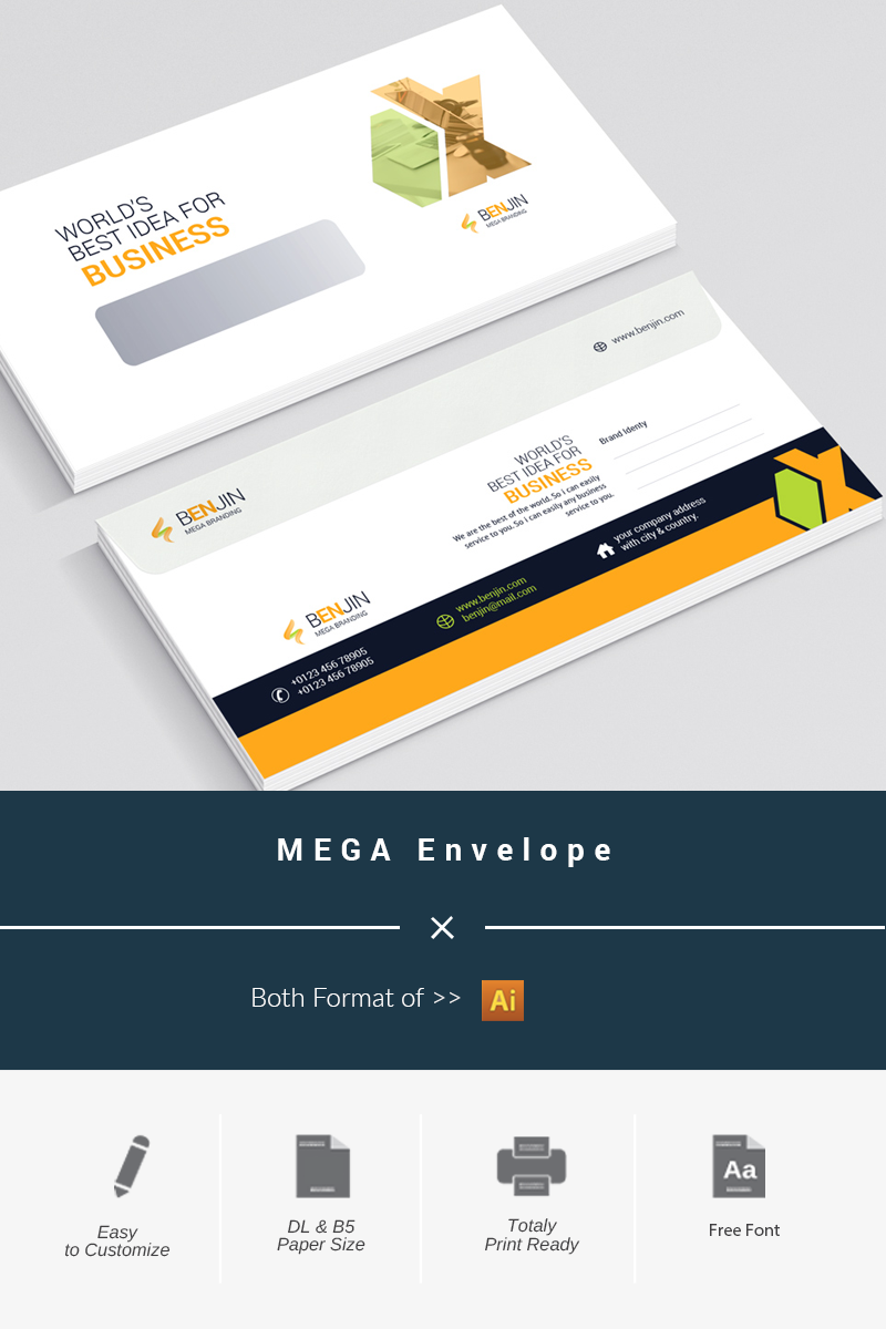 MEGA Envelope - Corporate Identity Template