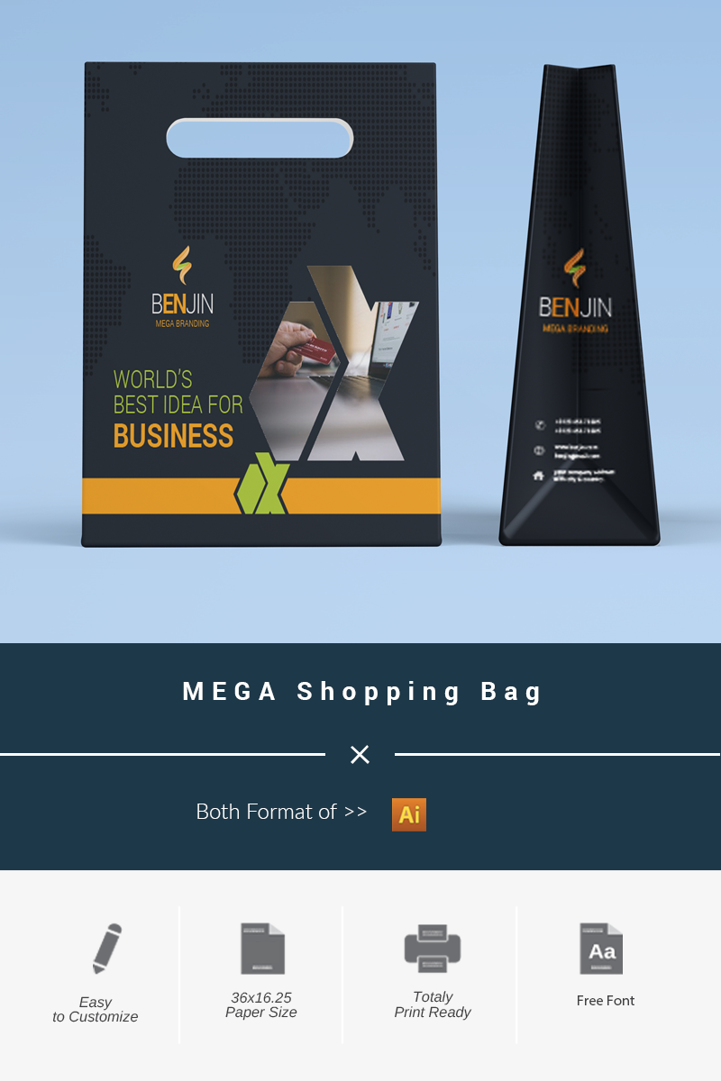 MEGA Shopping Bag - Corporate Identity Template