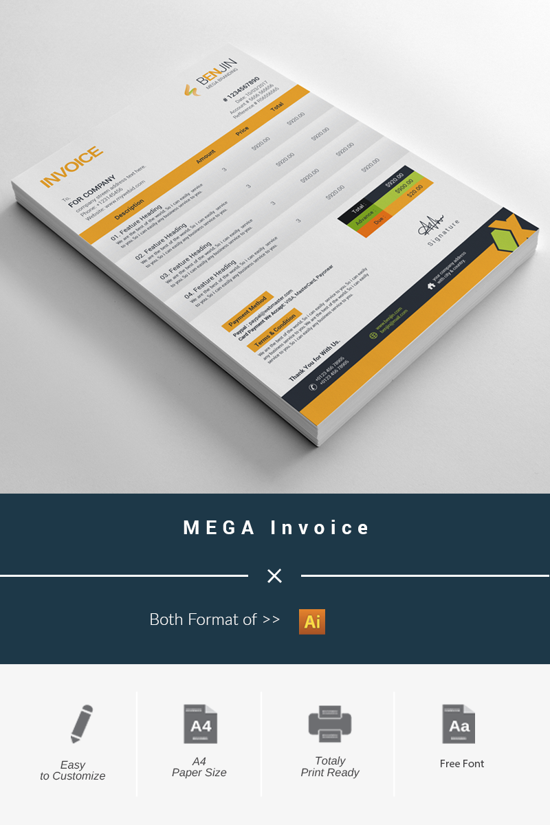 MEGA Invoice - Corporate Identity Template