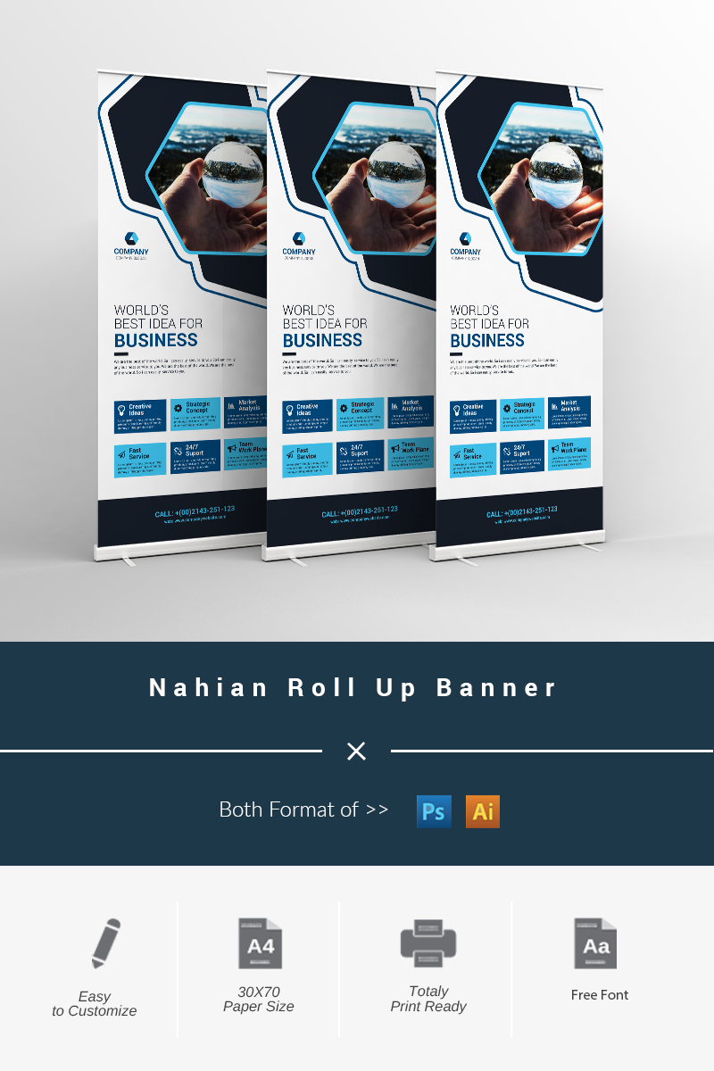 Nahian Roll Up Banner - Corporate Identity Template