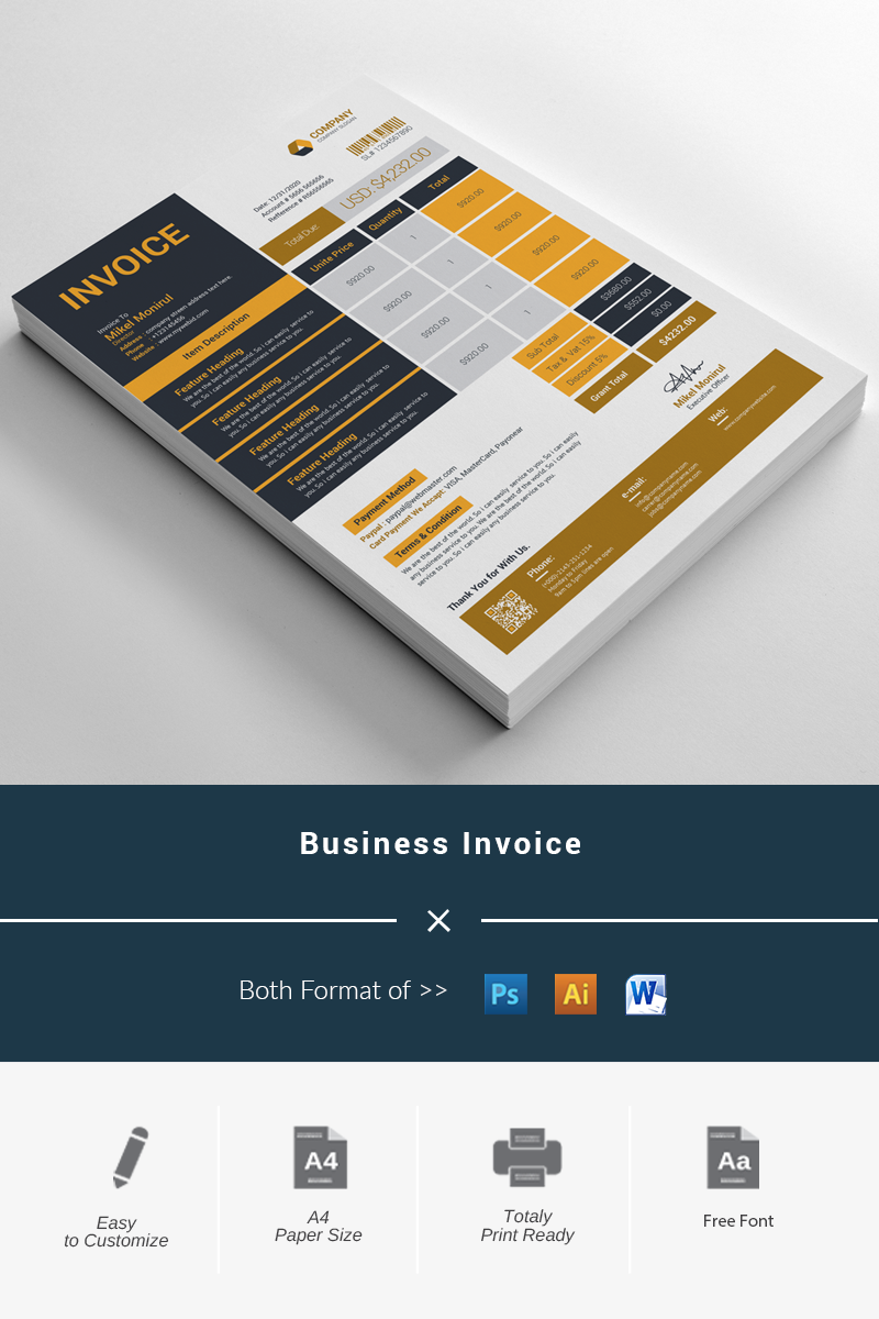 Business Invoice - Corporate Identity Template