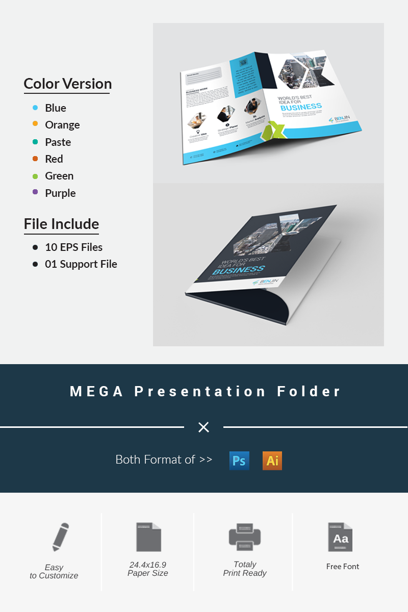 MEGA Presentation Folder - Corporate Identity Template