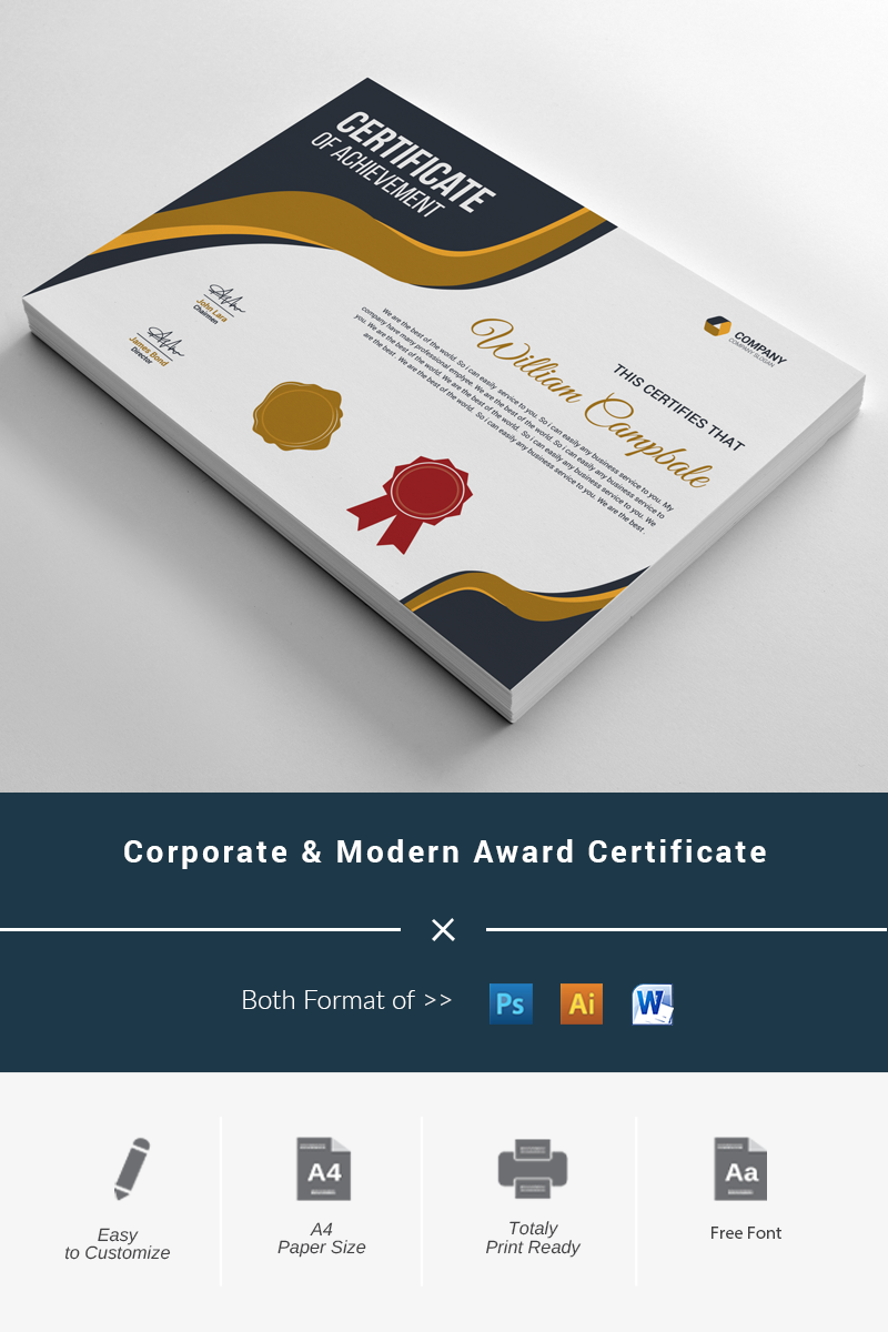 Corporate & Modern Award Certificate Template