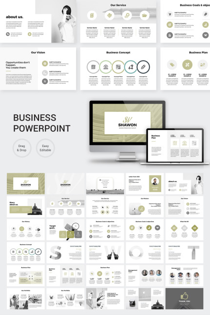 Template #97183 Powerpoint Presentation Webdesign Template - Logo template Preview