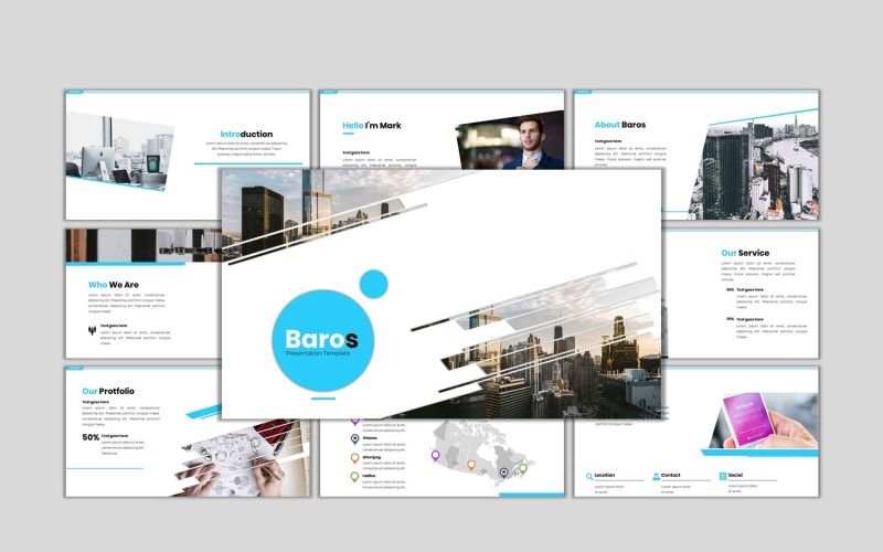 Baros - Creative Business PowerPoint template PowerPoint Template