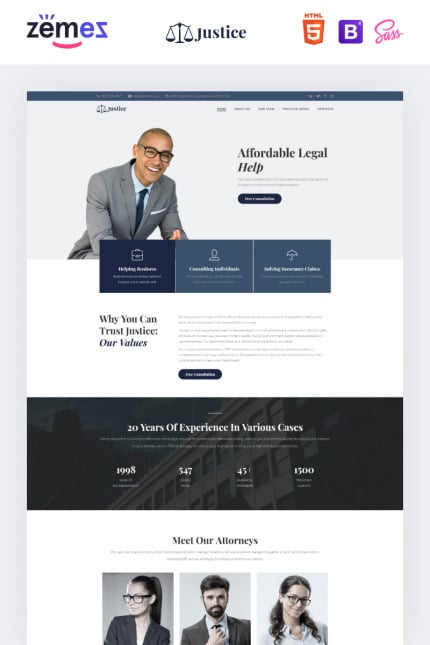 Template #97285 Attorney Justice Webdesign Template - Logo template Preview