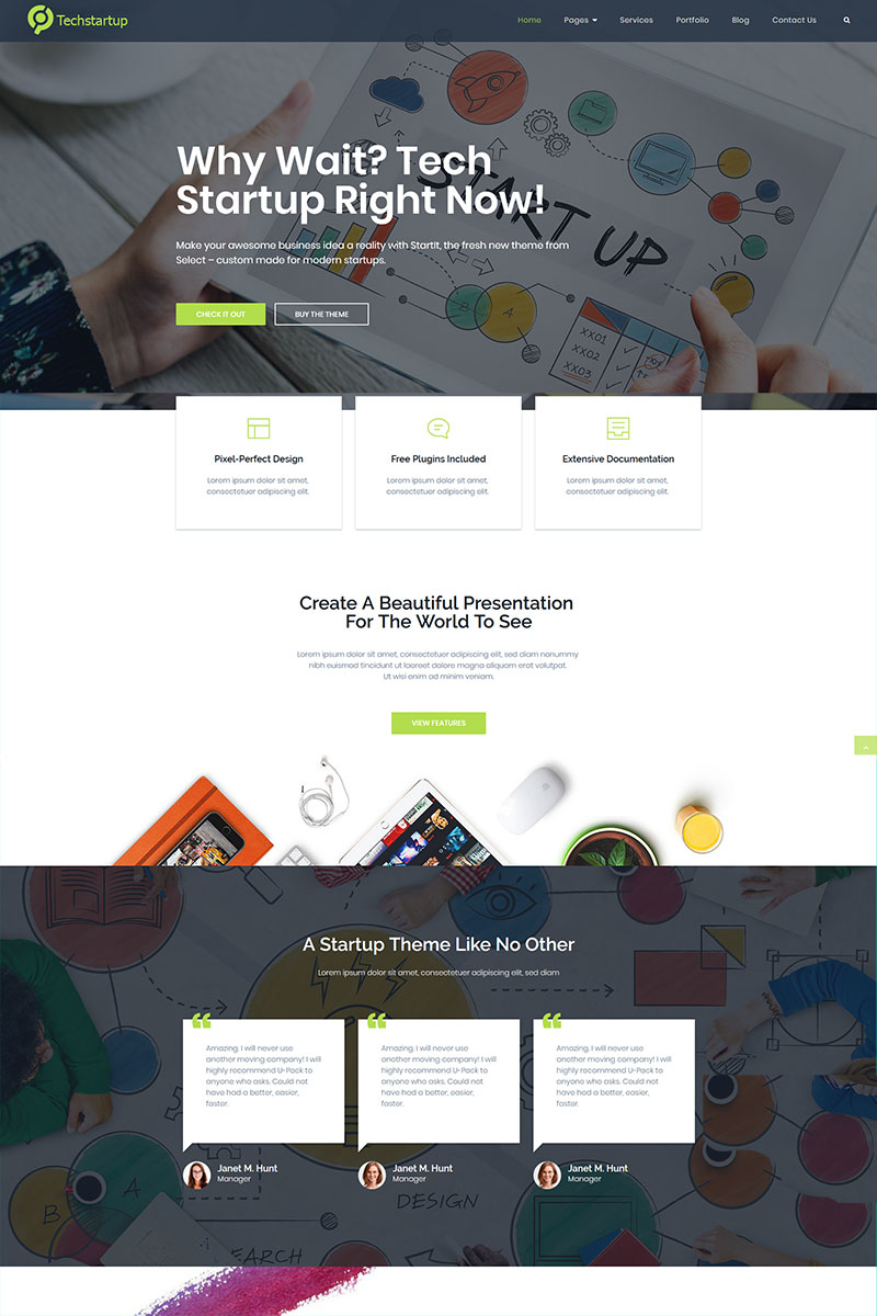 Modello WordPress #97211 "Tech startup innovations" - screenshot