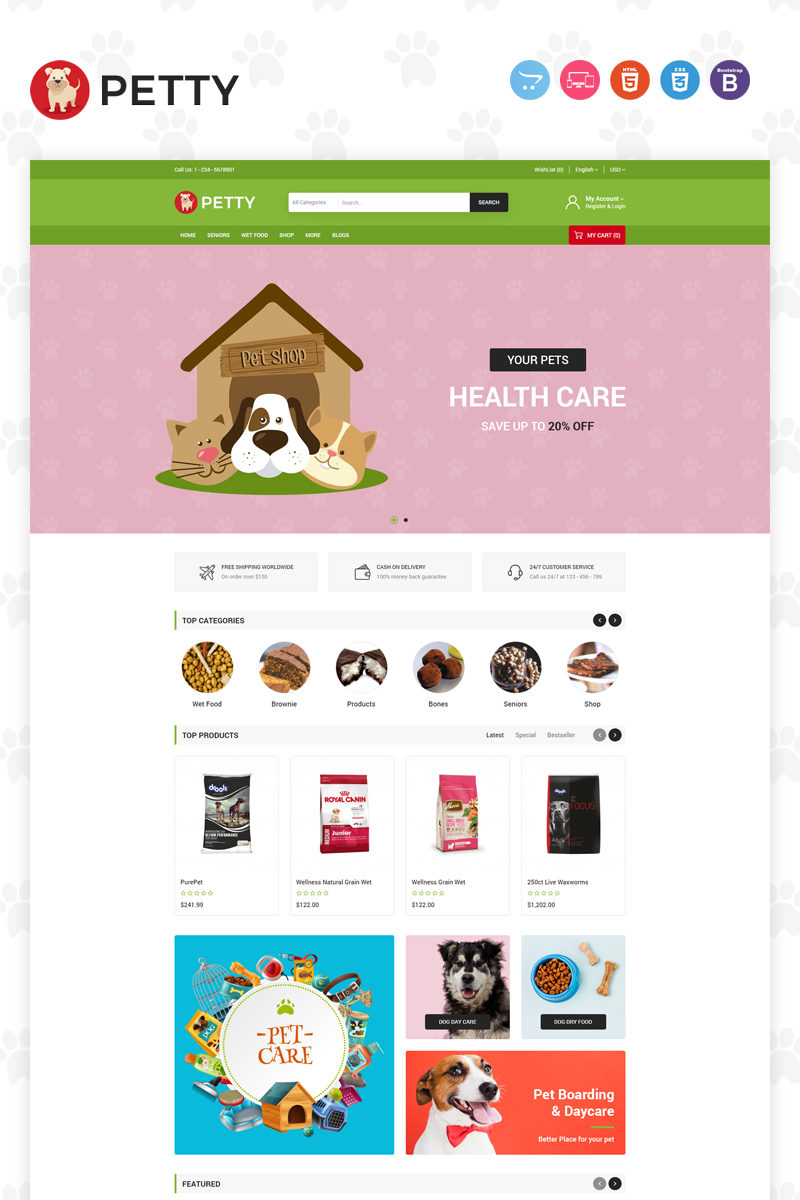 Plantilla OpenCart "Petty" #97208 - captura de pantalla