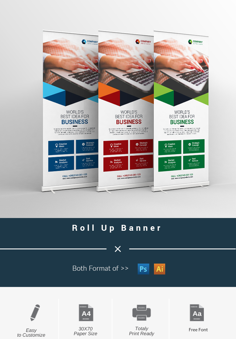 Roll Up Banner Corporate Identity Template 97234