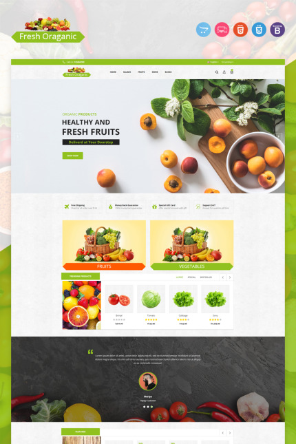 Template #97396 Organic Vegetable Webdesign Template - Logo template Preview