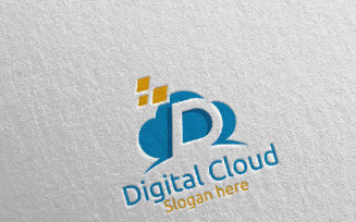 Digital Cloud Letter D for Digital Marketing 76 Logo Template