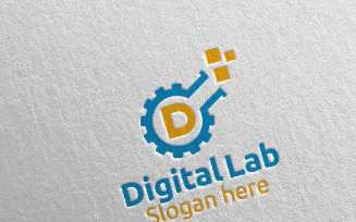 Digital Lab Letter D for Digital Marketing 82 Logo Template