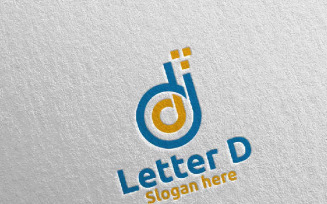 Digital Letter D Design 14 Logo Template