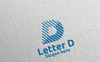 Digital Letter D Design 15 Logo Template