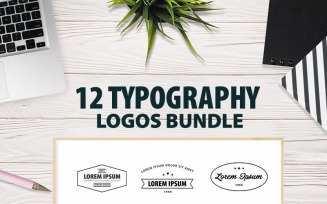 12 Typography Bundle Logo Template