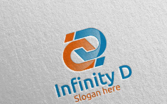 Infinity Letter D for Digital Marketing Financial Advisor or Invest 72 Logo Template