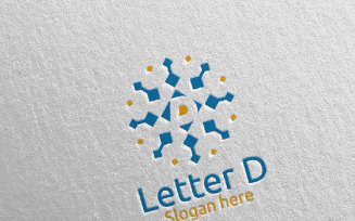 Letter D for Digital Marketing Financial 66 Logo Template