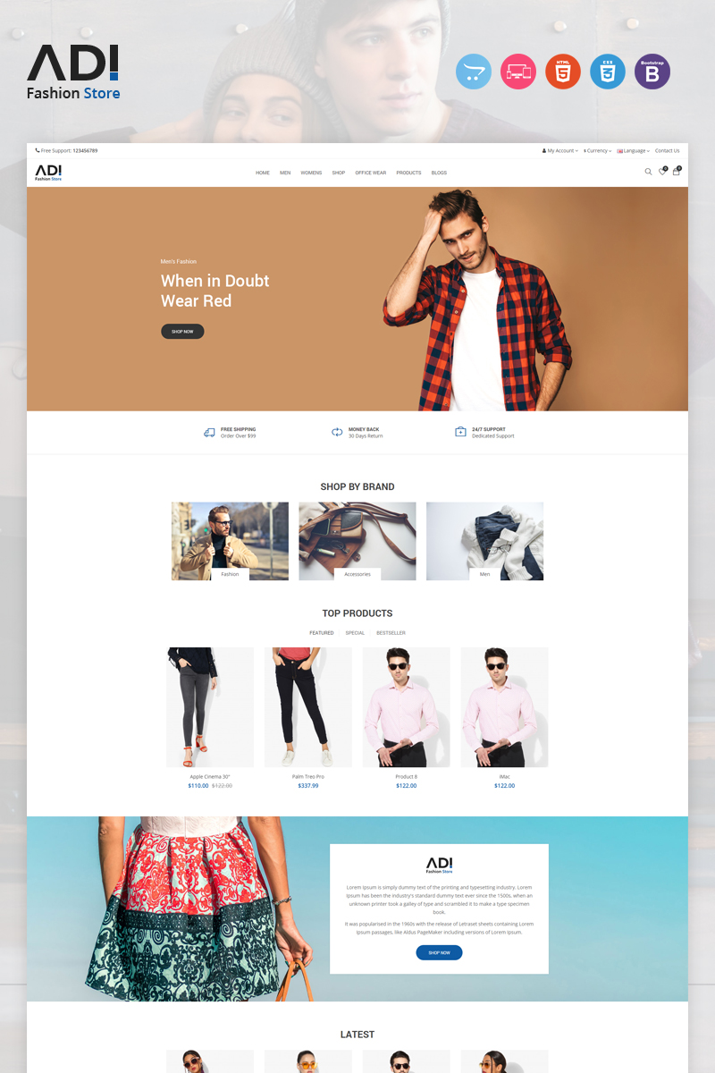 Responsywny szablon OpenCart Adi Fashion #97389