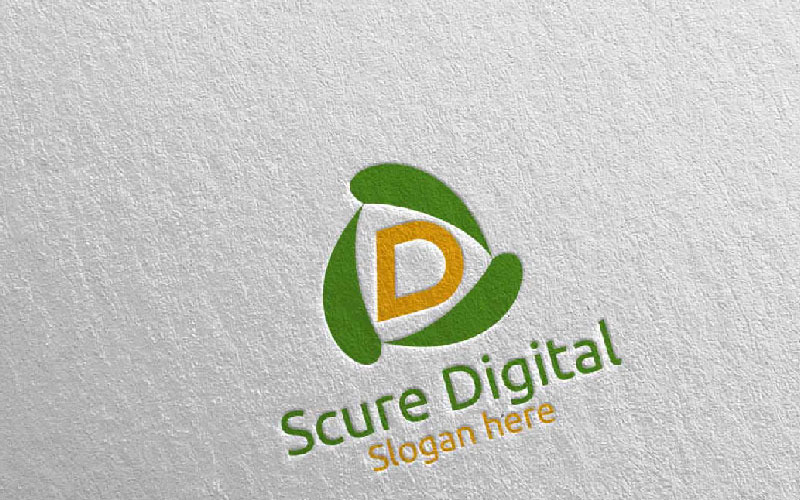 Secure Digital Letter D for Digital Marketing 79 Logo Template