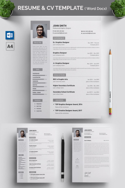 Template #97439 Gray Resume Webdesign Template - Logo template Preview