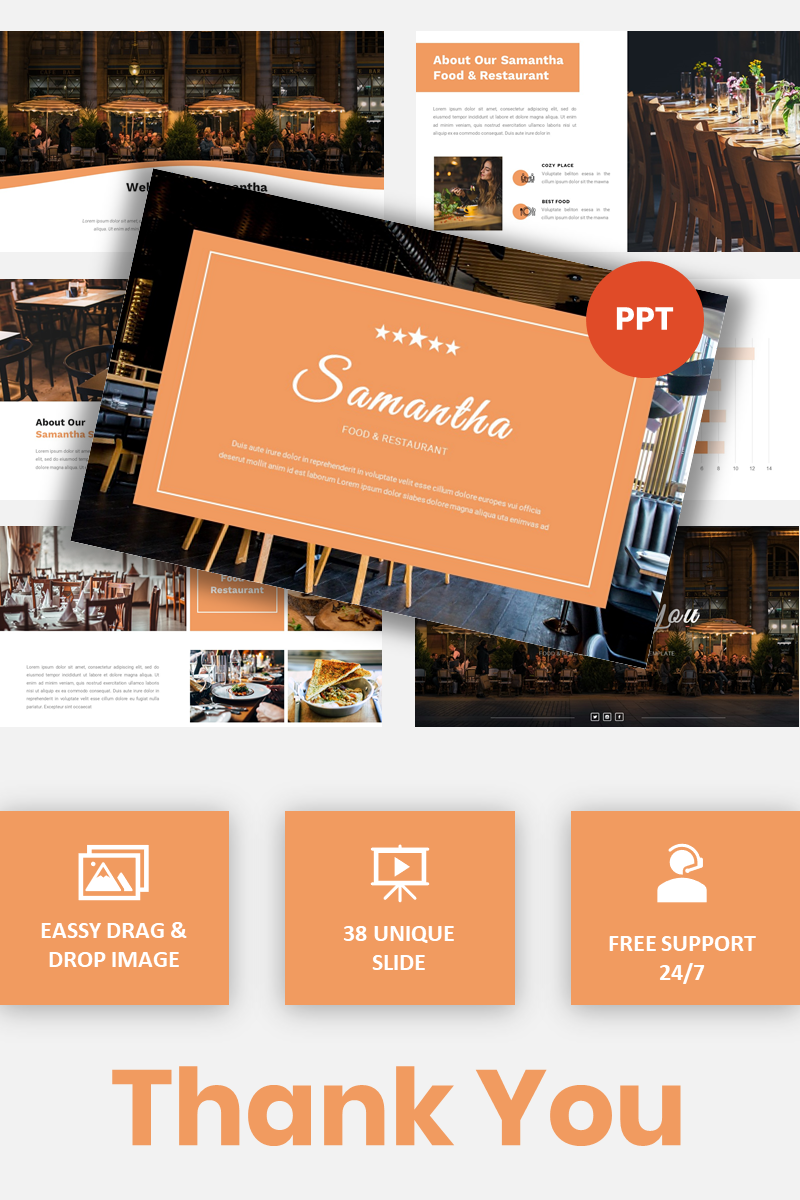 Samantha - Food & Restaurant PowerPoint Template