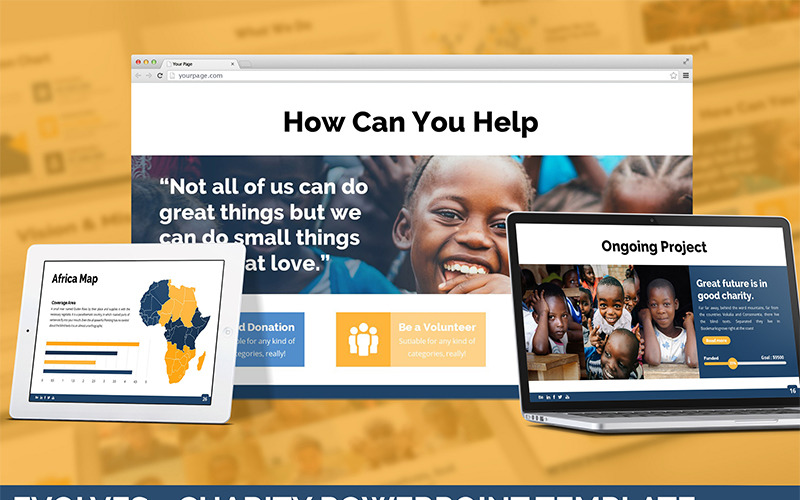 Evolves - Charity PowerPoint template PowerPoint Template