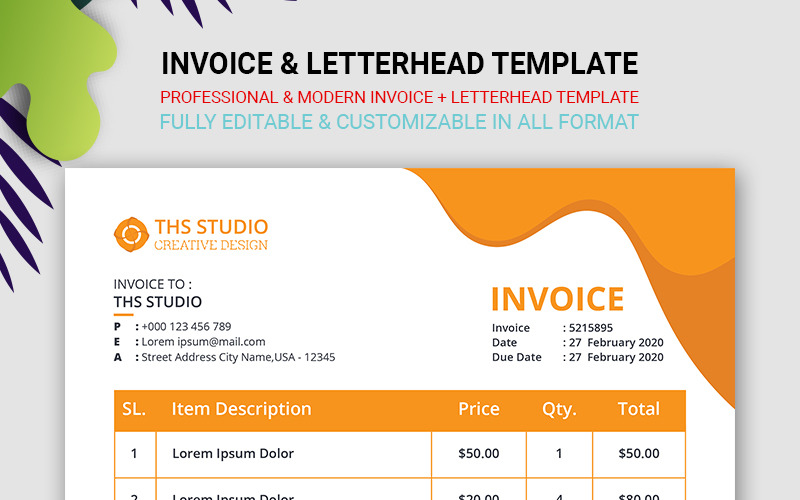 Invoice & Letterhead - Corporate Identity Template