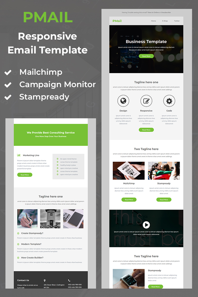 Newsletter šablona "Pmail - Responsive Email" #97401